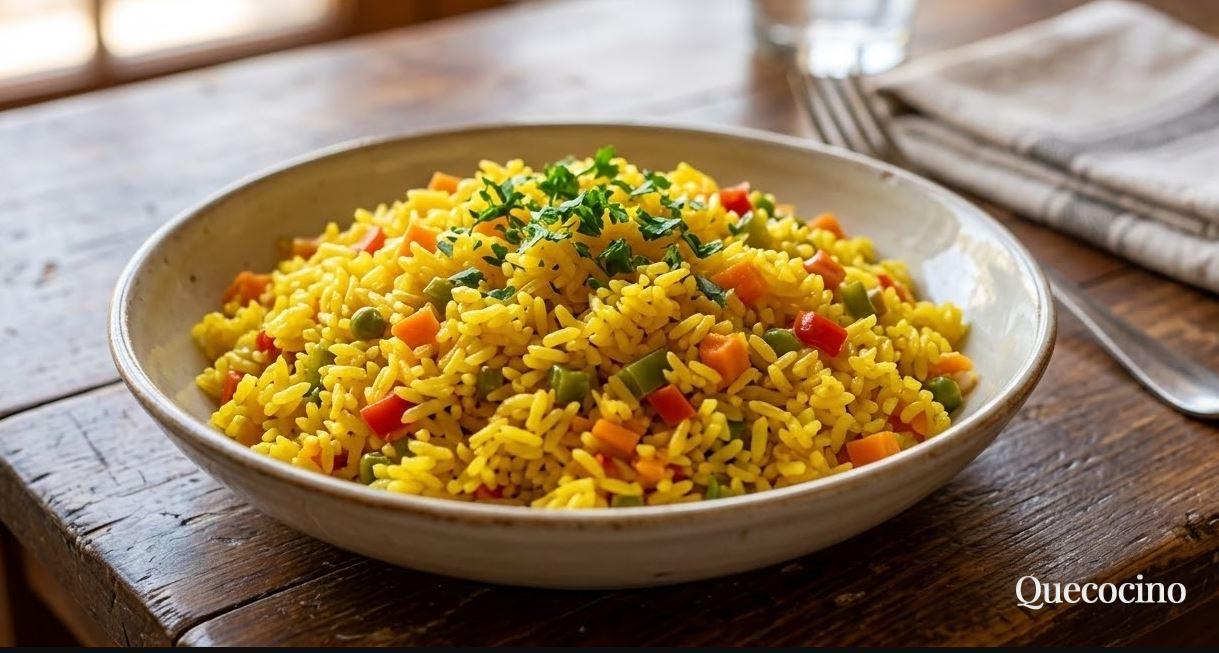 Arroz amarillo con vegetales