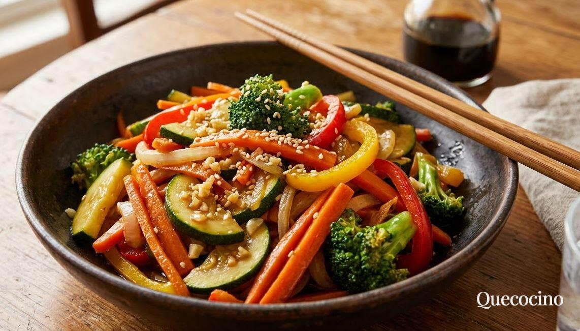 Verduras salteadas con sésamo