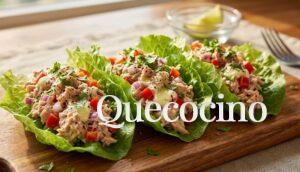 ¿Qué cocinar de noche sin ensuciar? Tacos de lechuga y atún rápidos Tacos de lechuga con atún fresco