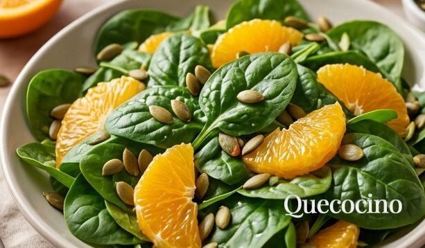 Ensalada de espinacas y naranjas.