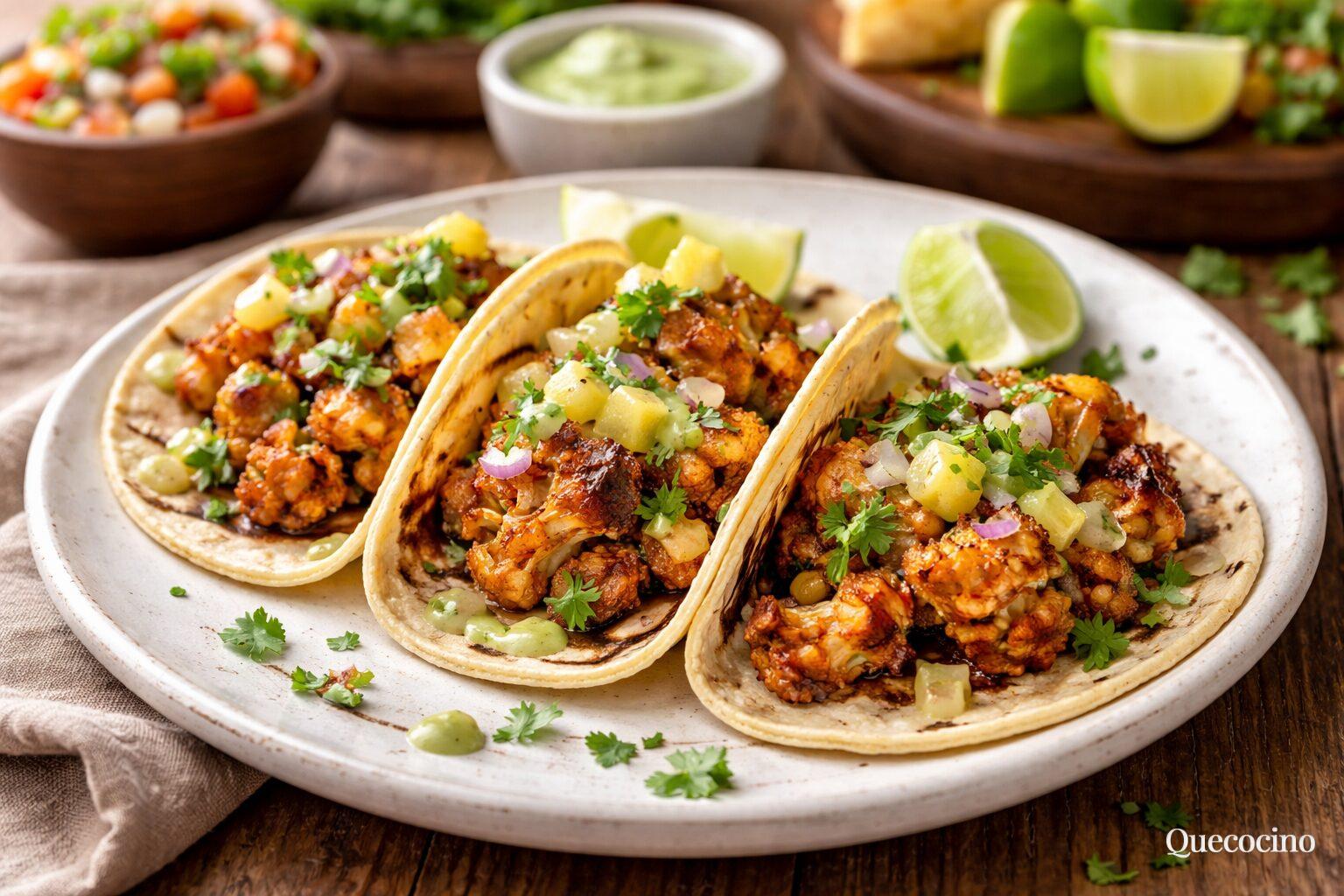 Tacos de coliflor al pastor